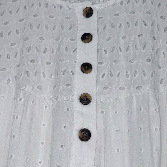 Torrid Eyelet Peasant Blouse Top Plus Size White Size 3 22/24 - Picture 5 of 12